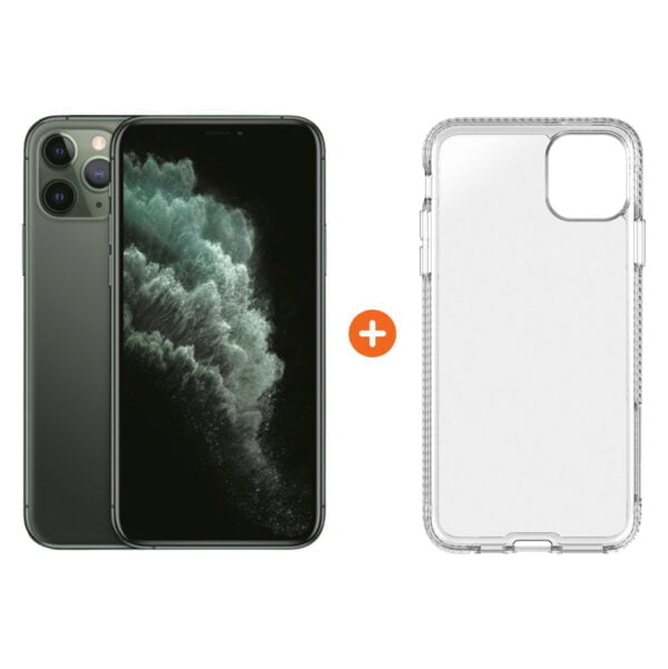 Apple iPhone 11 Pro 256 GB Midnight Green + Tech21 Pure Back Cover Transparant - vergelijk en bespaar - Vergelijk365