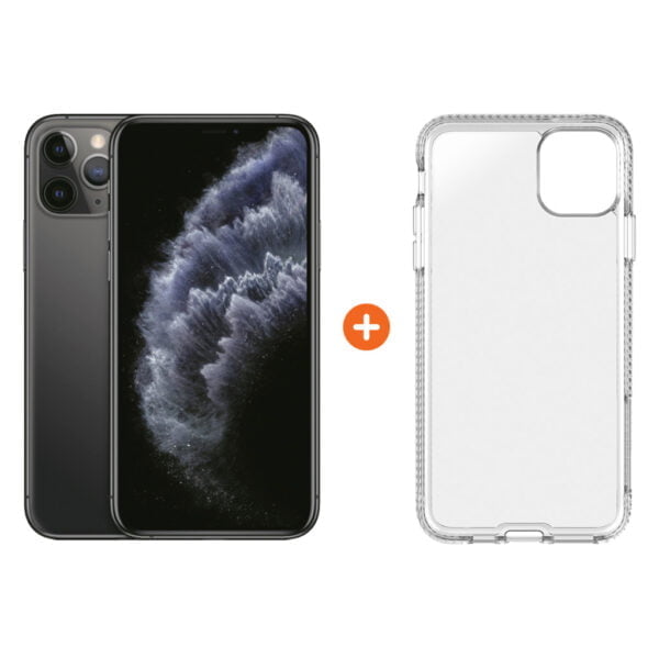 Apple iPhone 11 Pro 64 GB Space Gray + Tech21 Pure Back Cover Transparant - vergelijk en bespaar - Vergelijk365