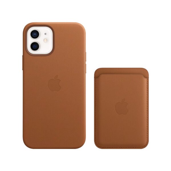 Apple iPhone 12 / 12 Pro Back Cover met MagSafe Leer Bruin + Leren Kaarthouder met MagSafe - vergelijk en bespaar - Vergelijk365
