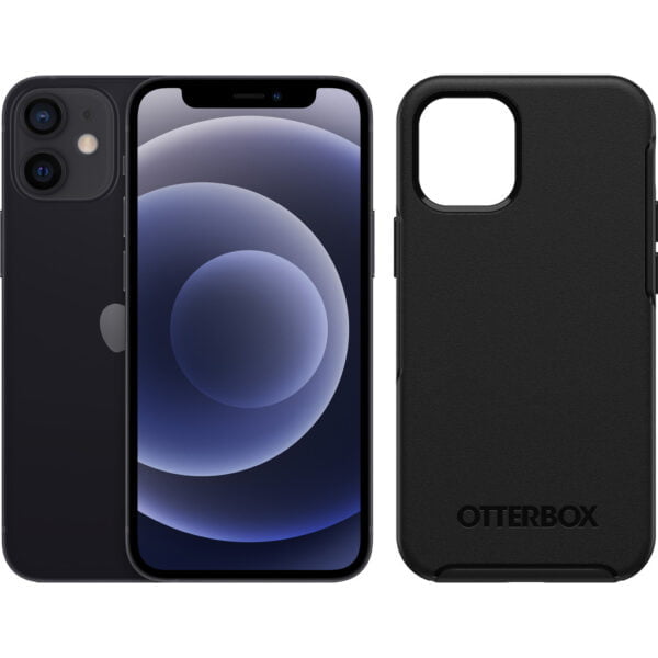 Apple iPhone 12 mini 128GB Zwart + Otterbox Symmetry Back Cover Zwart - vergelijk en bespaar - Vergelijk365