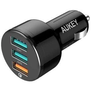 Aukey Quick Charge 3.0 Autolader Zonder Kabel 3 Usb A Poorten 18W Zwart - vergelijk en bespaar - Vergelijk365