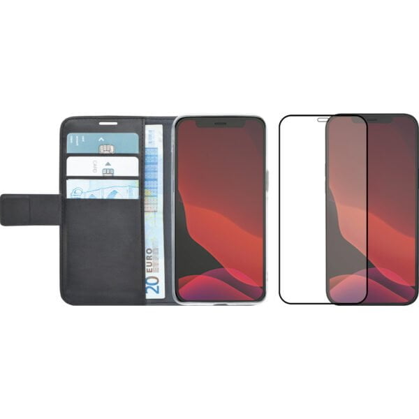 Azuri Wallet Apple iPhone 12 Pro Max Book Case Zwart + Azuri Screenprotector - vergelijk en bespaar - Vergelijk365