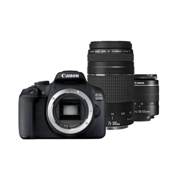 Canon EOS 2000D + EF-S 18-55mm f/3.5-5.6 DC III + EF 75-300mm f/4-5.6 DC III - vergelijk en bespaar - Vergelijk365