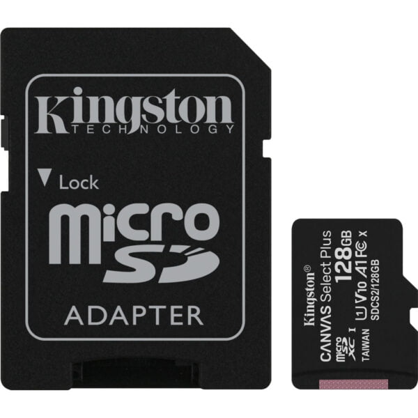 Kingston microSDXC Canvas Select Plus 128GB 100 MB/s + SD adapter - vergelijk en bespaar - Vergelijk365