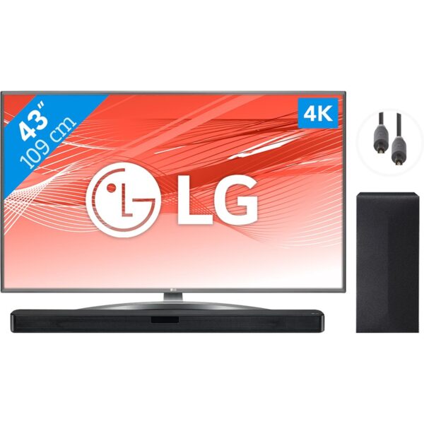 LG 43UN81006LB + Soundbar + Optische kabel - vergelijk en bespaar - Vergelijk365
