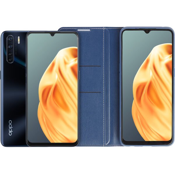 OPPO A91 128 GB Zwart + OPPO A91 Book Case Blauw - vergelijk en bespaar - Vergelijk365