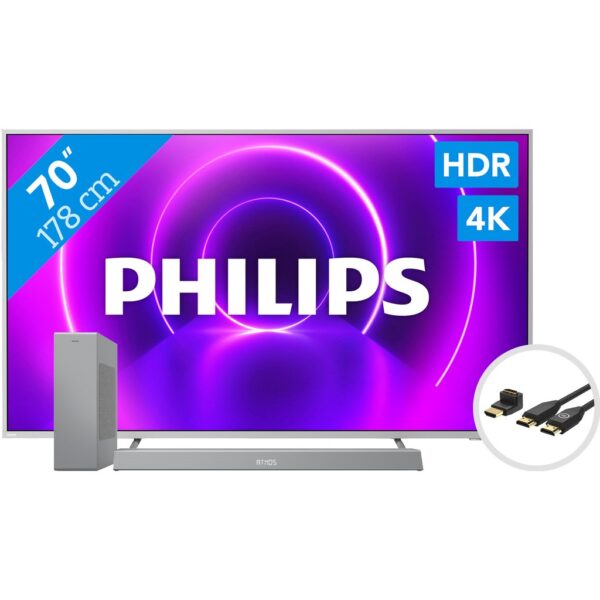 Philips 70PUS8505 - Ambilight (2020) + Soundbar + HDMI kabel - vergelijk en bespaar - Vergelijk365