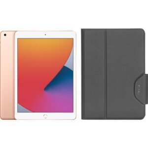 Apple iPad (2020) 10.2 inch 128 GB Wifi Goud + Targus VersaVu Book Case Zwart - vergelijk en bespaar - Vergelijk365