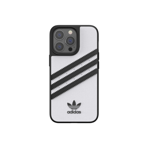Adidas Apple iPhone 13 Pro Back Cover Leer Wit/Zwart - vergelijk en bespaar - Vergelijk365