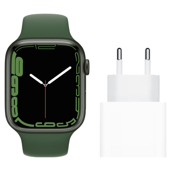 Apple Watch Series 7 45mm Groen Aluminium Groene Sportband + Apple Usb C Oplader 20W - vergelijk en bespaar - Vergelijk365