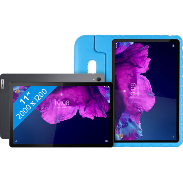 Lenovo Tab P11 Plus 128GB Wifi Grijs + Just in Case Kids Cover Blauw - vergelijk en bespaar - Vergelijk365