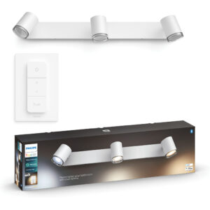 Philips Hue Adore badkameropbouwspot White Ambiance 3-Spot Wit + dimmer - vergelijk en bespaar - Vergelijk365