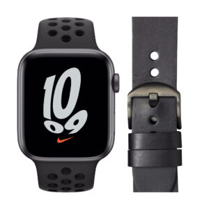 Apple Watch Nike SE 44mm Space Gray Zwart Bandje + DBramante1928 Leren Bandje Zwart - vergelijk en bespaar - Vergelijk365