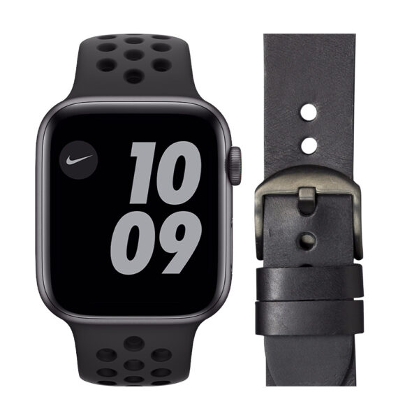 Apple Watch Nike SE 4G 44mm Space Gray Zwart Bandje + DBramante1928 Leren Bandje Zwart - vergelijk en bespaar - Vergelijk365