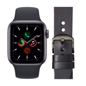 Apple Watch SE 44mm Space Gray Middernacht Bandje + DBramante1928 Leren Bandje Zwart - vergelijk en bespaar - Vergelijk365