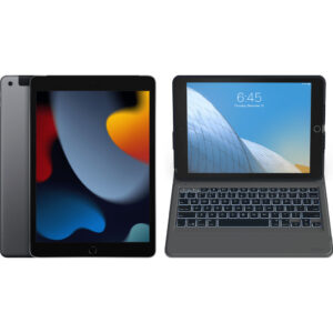 Apple iPad (2021) 10.2 inch 256GB Wifi + 4G Space Gray + ZAGG Toetsenbord Hoes QWERTY - vergelijk en bespaar - Vergelijk365