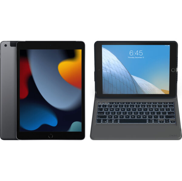 Apple iPad (2021) 10.2 inch 256GB Wifi + 4G Space Gray + ZAGG Toetsenbord Hoes QWERTY - vergelijk en bespaar - Vergelijk365