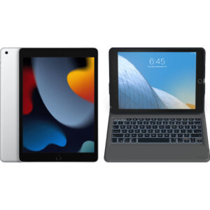 Apple iPad (2021) 10.2 inch 256GB Wifi + 4G Zilver + ZAGG Toetsenbord Hoes QWERTY Zwart - vergelijk en bespaar - Vergelijk365