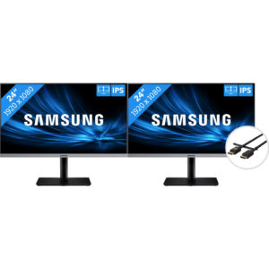 2x Samsung LS24R650 + BlueBuilt DisplayPort 1.4 Kabel 3 Meter - vergelijk en bespaar - Vergelijk365