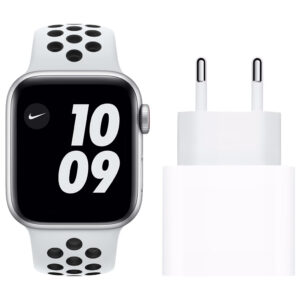 Apple Watch Nike SE 4G 40mm Zilver Aluminium Witte Sportband + Usb C Oplader 20W - vergelijk en bespaar - Vergelijk365