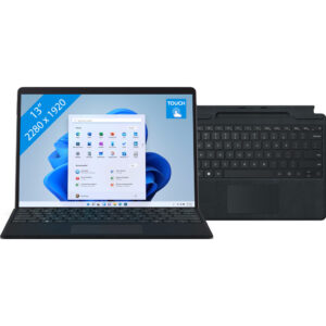Microsoft Surface Pro 8 - i5/8/256 Graphite + Type Cover Zwart - vergelijk en bespaar - Vergelijk365