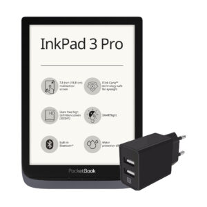 Pocketbook Inkpad 3 Pro + XtremeMac Oplader met 2 Usb A Poorten 12W Zwart - vergelijk en bespaar - Vergelijk365