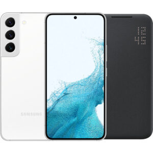 Samsung Galaxy S22 256GB Wit 5G + Samsung Smart Led View Cover Zwart - vergelijk en bespaar - Vergelijk365