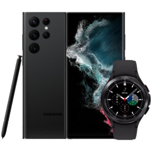 Samsung Galaxy S22 Ultra 256GB Zwart 5G + Samsung Galaxy Watch4 Classic 46 mm Zwart - vergelijk en bespaar - Vergelijk365