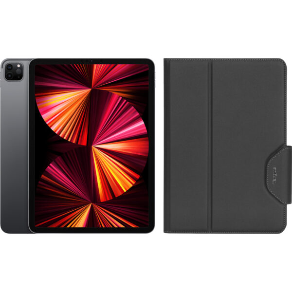 Apple iPad Pro (2021) 11 inch 128GB Wifi + 5G Space Gray + Targus VersaVu Book Case Zwart - vergelijk en bespaar - Vergelijk365