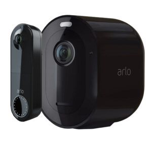 Arlo Pro 4 Spotlight Zwart + Arlo Wire Free Video Doorbell Zwart - vergelijk en bespaar - Vergelijk365