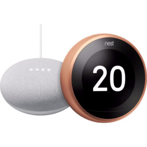 Nest Learning Thermostat V3 Premium Koper + Google Nest Mini Wit - vergelijk en bespaar - Vergelijk365