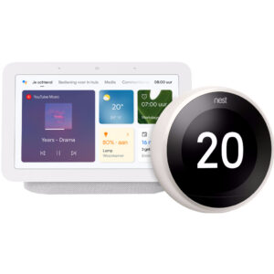 Nest Learning Thermostat V3 Premium Wit + Google Nest Hub 2 Chalk - vergelijk en bespaar - Vergelijk365