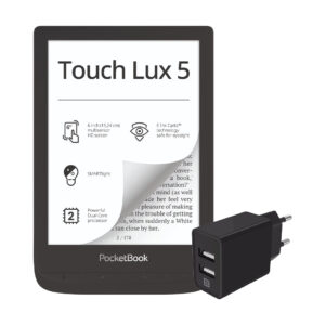 Pocketbook Touch Lux 5 Ink + XtremeMac Oplader met 2 Usb A Poorten 12W Zwart - vergelijk en bespaar - Vergelijk365