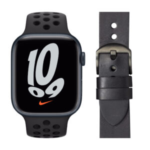 Apple Watch Nike Series 7 4G 45mm Middernacht Aluminium Sportband + Leren Bandje Zwart - vergelijk en bespaar - Vergelijk365