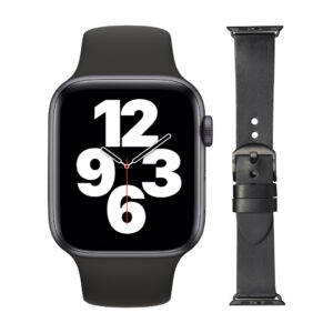 Apple Watch SE 44mm Space Gray Zwart Bandje + DBramante1928 Leren Bandje Zwart/Space Gray - vergelijk en bespaar - Vergelijk365