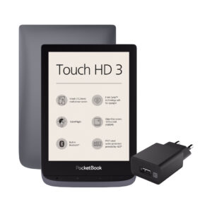 PocketBook Touch HD 3 Grijs + XtremeMac Oplader met Usb A Poort 12W Zwart - vergelijk en bespaar - Vergelijk365
