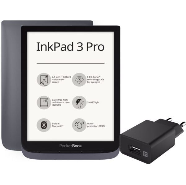 Pocketbook Inkpad 3 Pro + XtremeMac Oplader met Usb A Poort 12W Zwart - vergelijk en bespaar - Vergelijk365