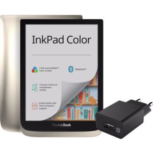 Pocketbook Inkpad Color Zilver + XtremeMac Oplader met Usb A Poort 12W Zwart - vergelijk en bespaar - Vergelijk365