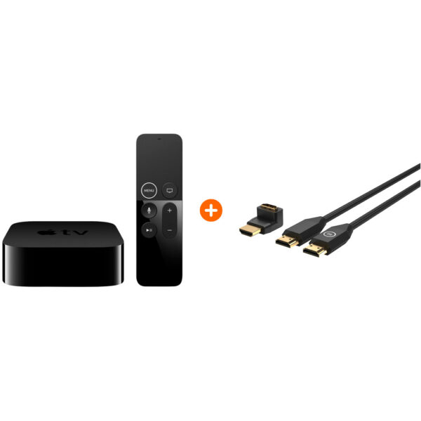 Apple TV 4K 32GB + BlueBuilt HDMI Kabel Nylon 1 Meter Zwart + 90° Adapter - vergelijk en bespaar - Vergelijk365
