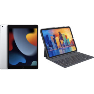 Apple iPad (2021) 10.2 inch 256GB Wifi + 4G Zilver + Zagg Pro Keys Toetsenbord Hoes QWERTY - vergelijk en bespaar - Vergelijk365