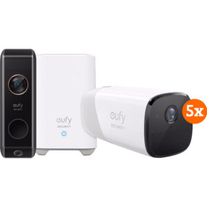 Eufycam 5-pack + Eufy Video Doorbell Dual 2 Pro - vergelijk en bespaar - Vergelijk365