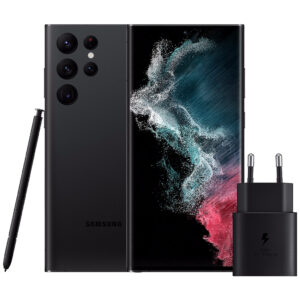 Samsung Galaxy S22 Ultra 128GB Zwart 5G + Samsung Oplader 25 Watt Zwart - vergelijk en bespaar - Vergelijk365