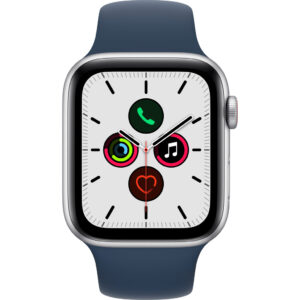 Apple Watch SE 4G 44mm Zilver Aluminium Blauwe Sportband - vergelijk en bespaar - Vergelijk365