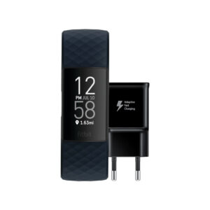 Fitbit Charge 4 Staalblauw + Samsung Adaptive Fast Charging Oplader 15W Zwart - vergelijk en bespaar - Vergelijk365
