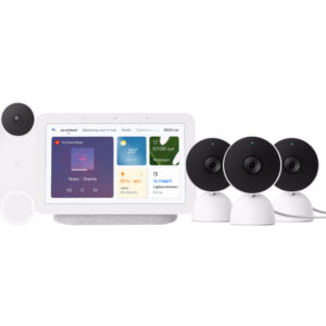 Google Nest Cam Indoor Wired 3-pack + Nest Deurbel + Nest Hub 2 - vergelijk en bespaar - Vergelijk365