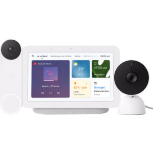 Google Nest Cam Indoor Wired + Nest Deurbel + Nest Hub 2 - vergelijk en bespaar - Vergelijk365
