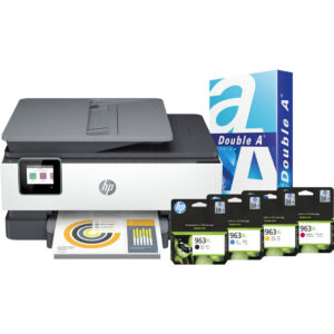 HP Officejet Pro 8022e + 1 set extra inkt + 500 vellen A4 papier - vergelijk en bespaar - Vergelijk365