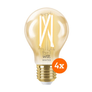 WiZ Smart Filament lamp Standaard Goud 4-pack - Warm tot Koelwit Licht - E27 - vergelijk en bespaar - Vergelijk365
