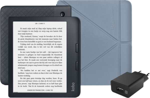 Kobo Libra 2 Zwart + Accessoirepakket Blauw - vergelijk en bespaar - Vergelijk365