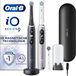 Oral-B iO 9n Rozenkwarts en Onyx Zwart Duo Pack Speciale Editie - vergelijk en bespaar - Vergelijk365